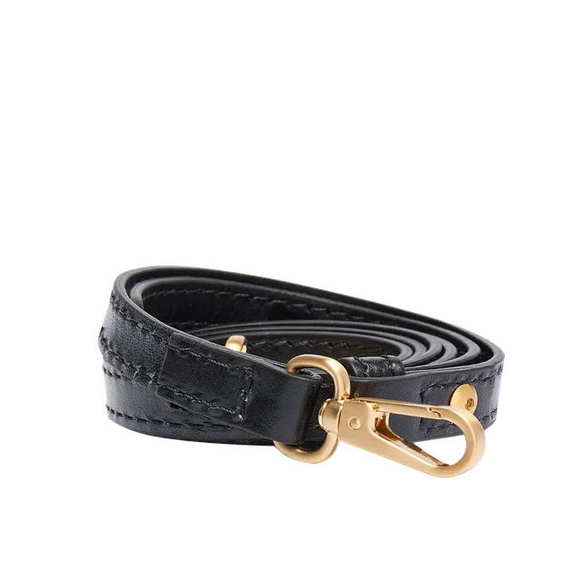 the-bridge-tracolla-in-pelle-regolabile-nera-oro-per-borsa image 1