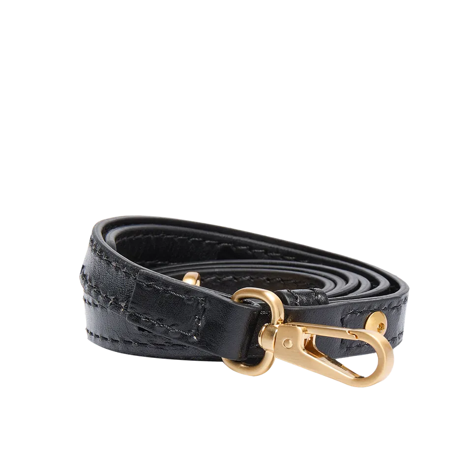 the-bridge-tracolla-in-pelle-regolabile-nera-oro-per-borsa image 1
