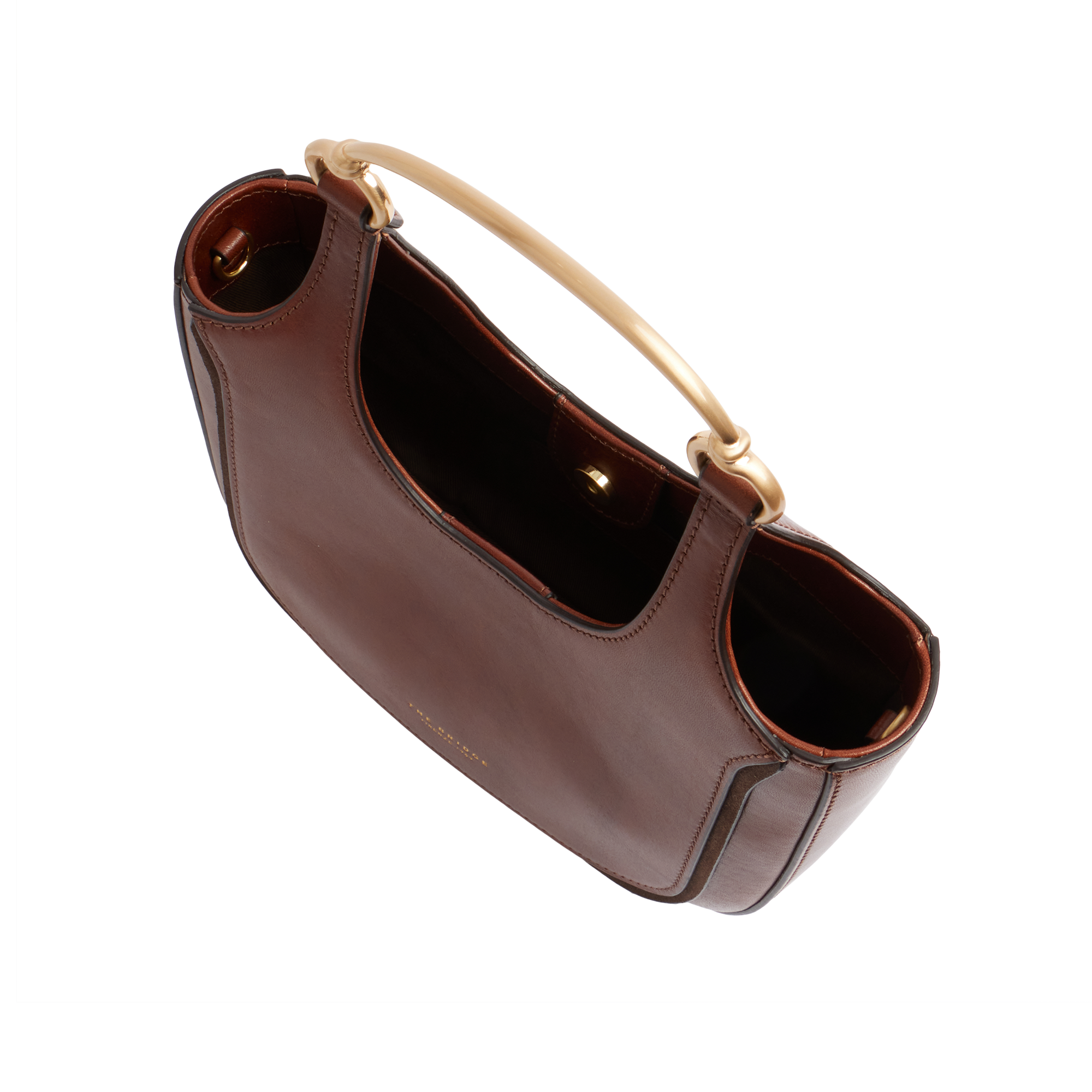 the-bridge-luce-borsa-hobo-mini-in-pelle-bovina-marrone-oro-con-manico-gioiello image 4
