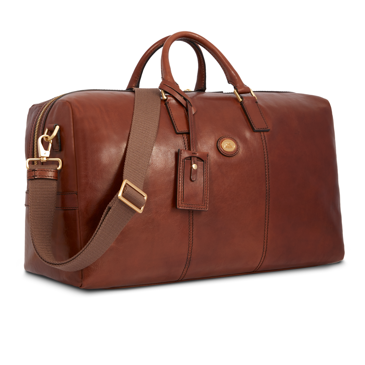 the-bridge-borsone-in-pelle-da-viaggio-marrone-oro-duffel-uomo image 2