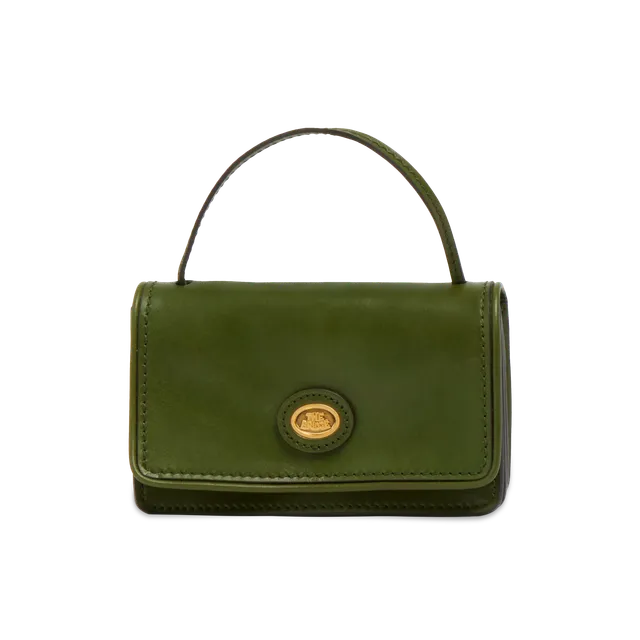 the-bridge-story-donna-borsa-tracolla-mini-in-pelle-verde-maggiorana-con-oro image 1