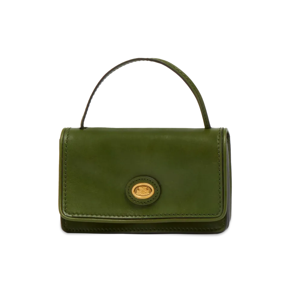 the-bridge-story-donna-borsa-tracolla-mini-in-pelle-verde-maggiorana-con-oro image 1