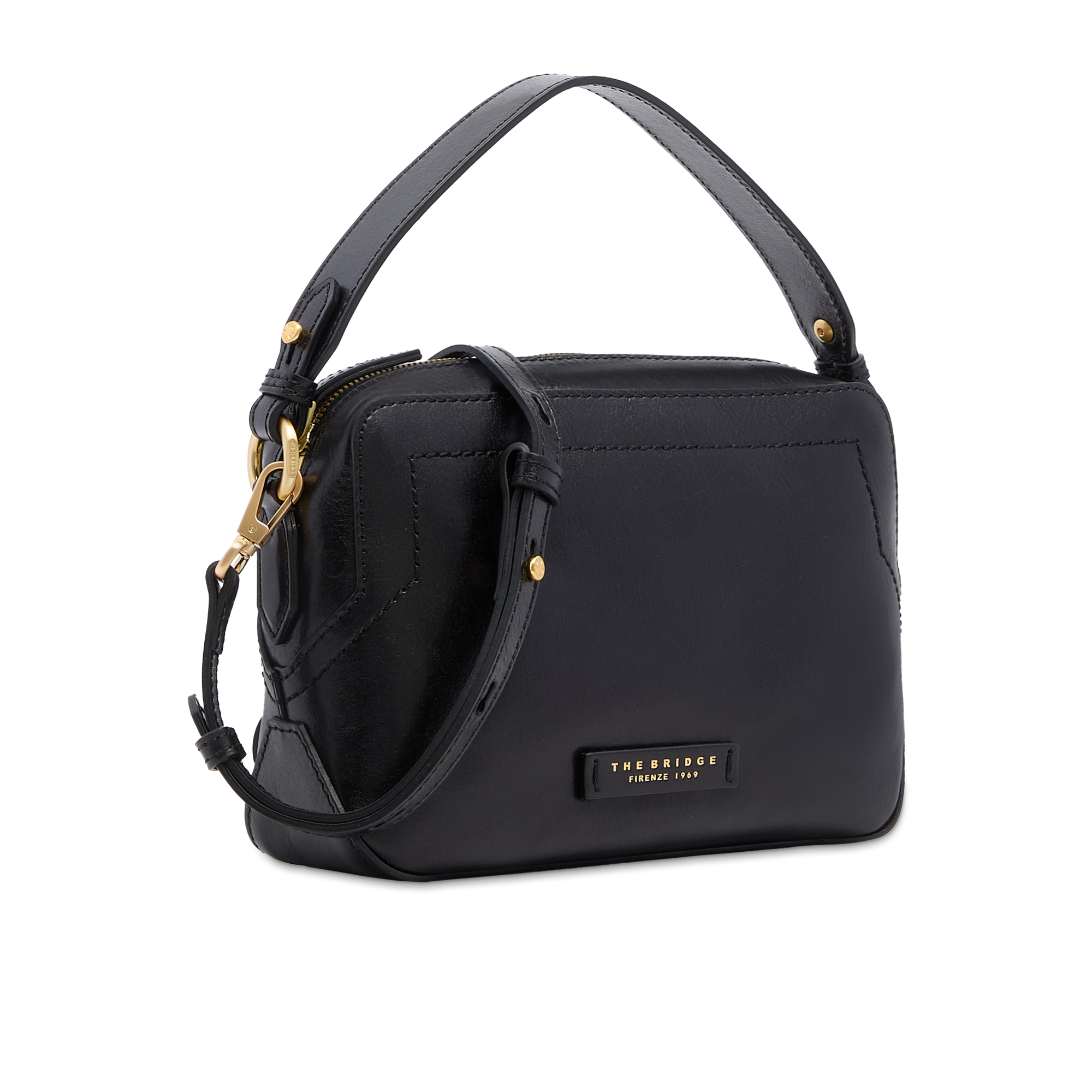 the-bridge-larissa-borsa-tracolla-camera-case-zip-in-pelle-nero-oro image 2