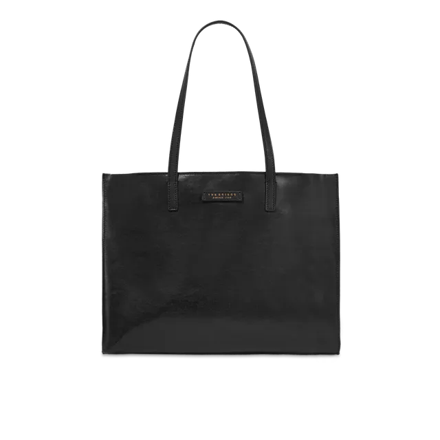 the-bridge-mirra-borsa-shopper-in-pelle-donna-nero-oro image 1