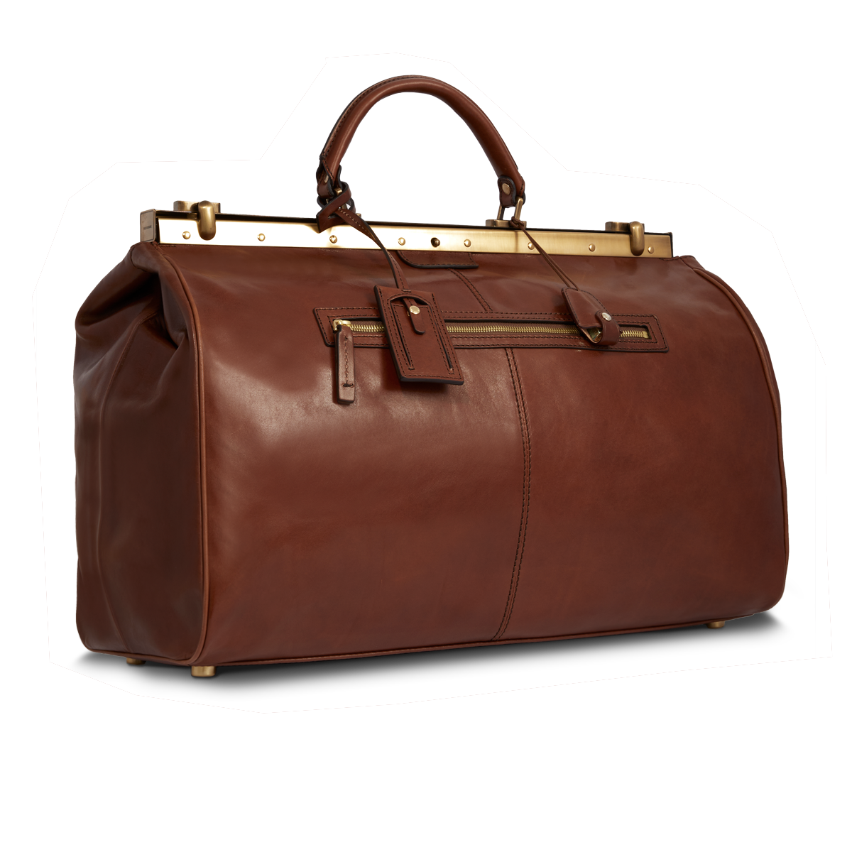 the-bridge-borsone-in-pelle-da-viaggio-duffel-marrone-oro image 2