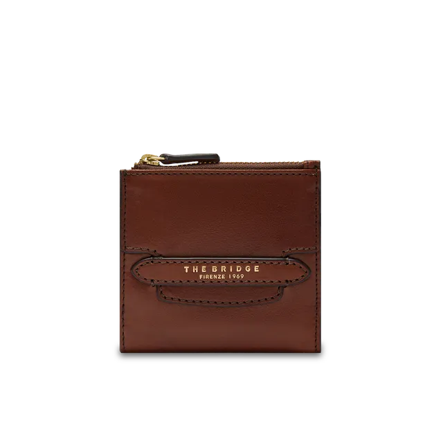 the-bridge-lucrezia-portafoglio-donna-piccolo-in-pelle-marrone-oro image 1