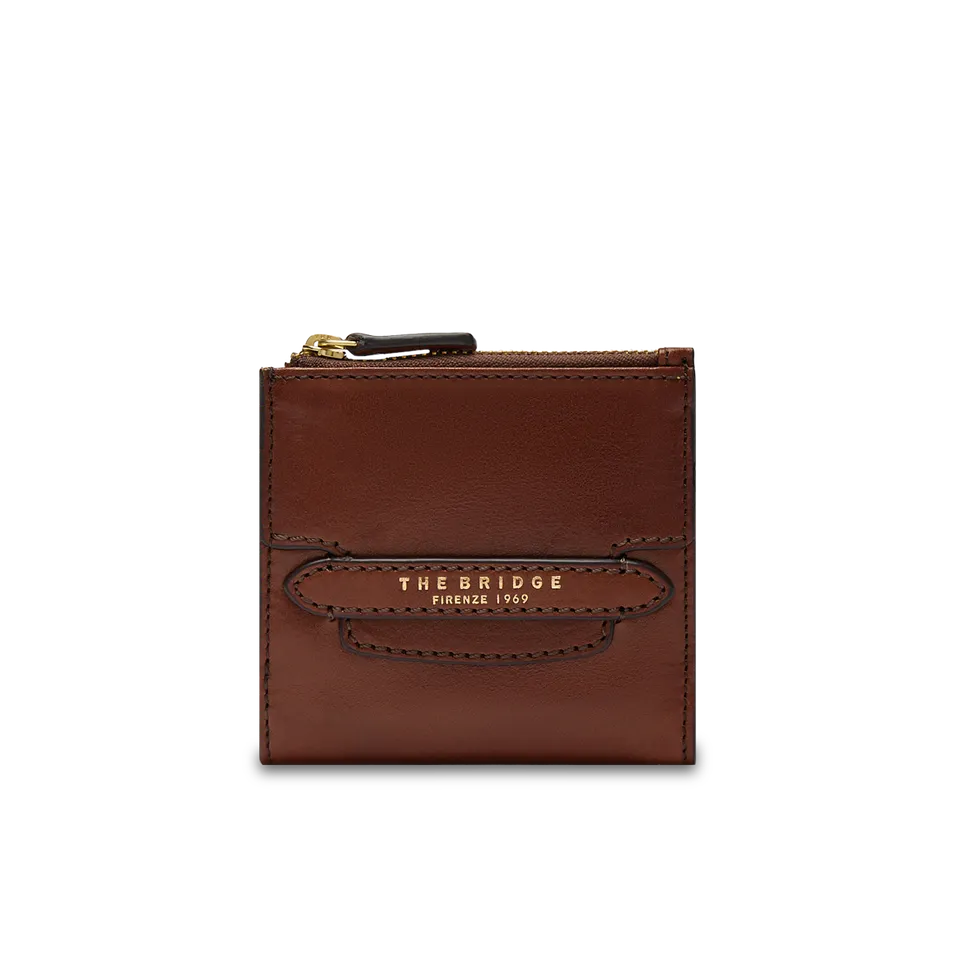 the-bridge-lucrezia-portafoglio-donna-piccolo-in-pelle-marrone-oro image 1