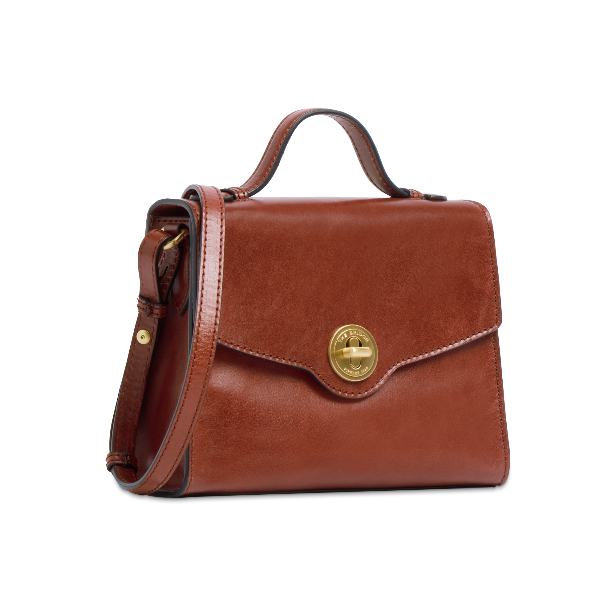 the-bridge-irene-borsa-in-pelle-donna-con-tracolla-removibile-marrone-oro image 2