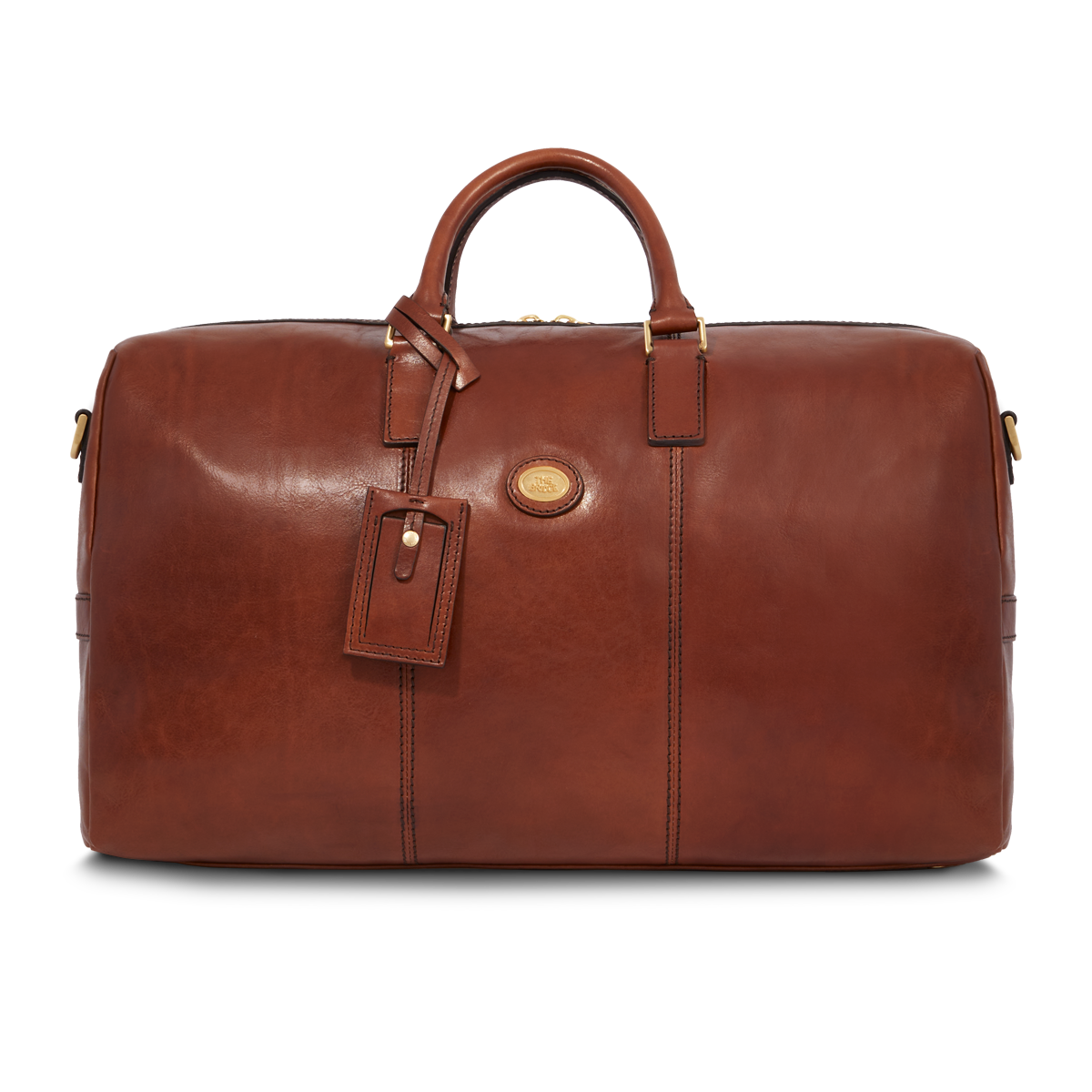 the-bridge-borsone-in-pelle-da-viaggio-marrone-oro-duffel-uomo image 1