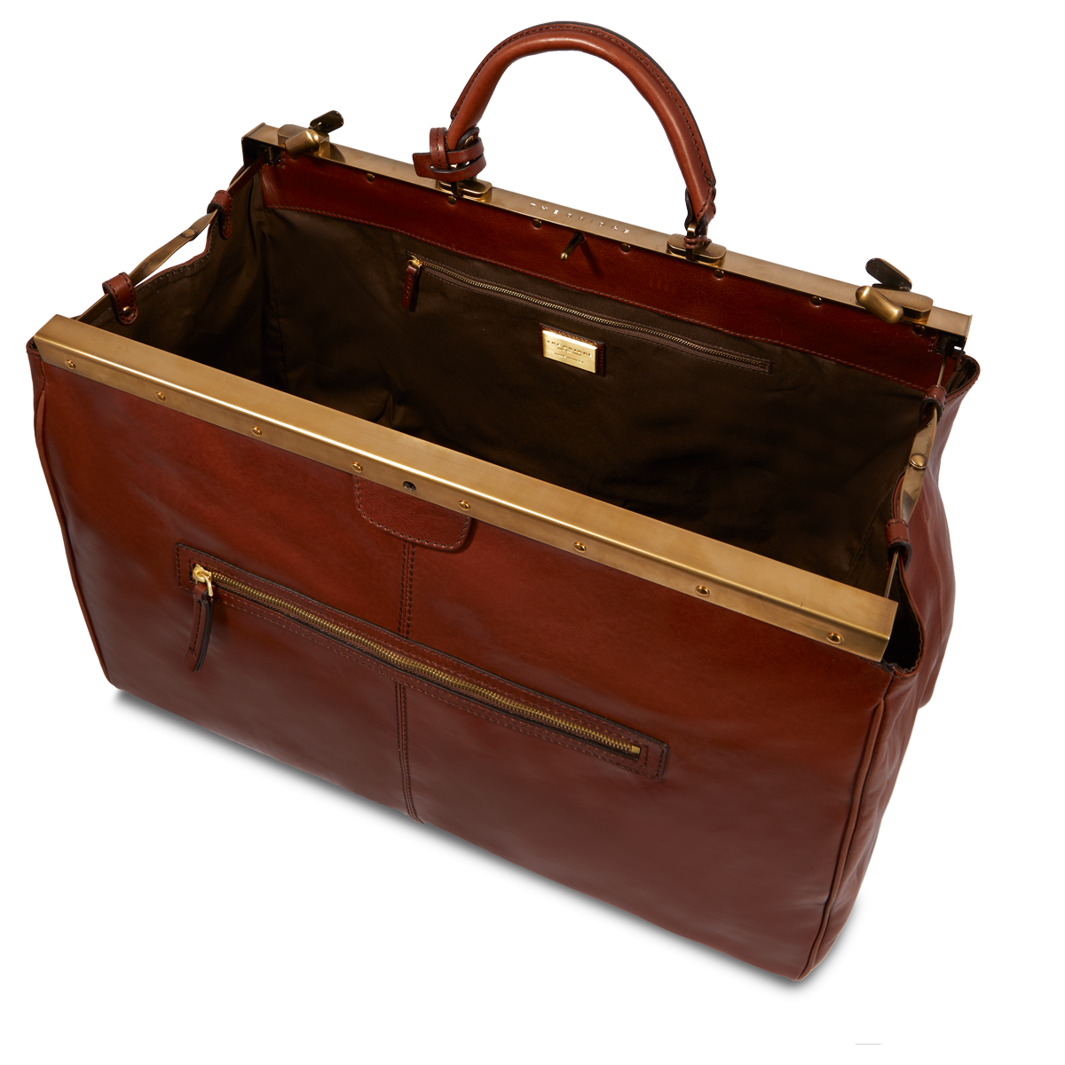 the-bridge-borsone-in-pelle-da-viaggio-duffel-marrone-oro image 3