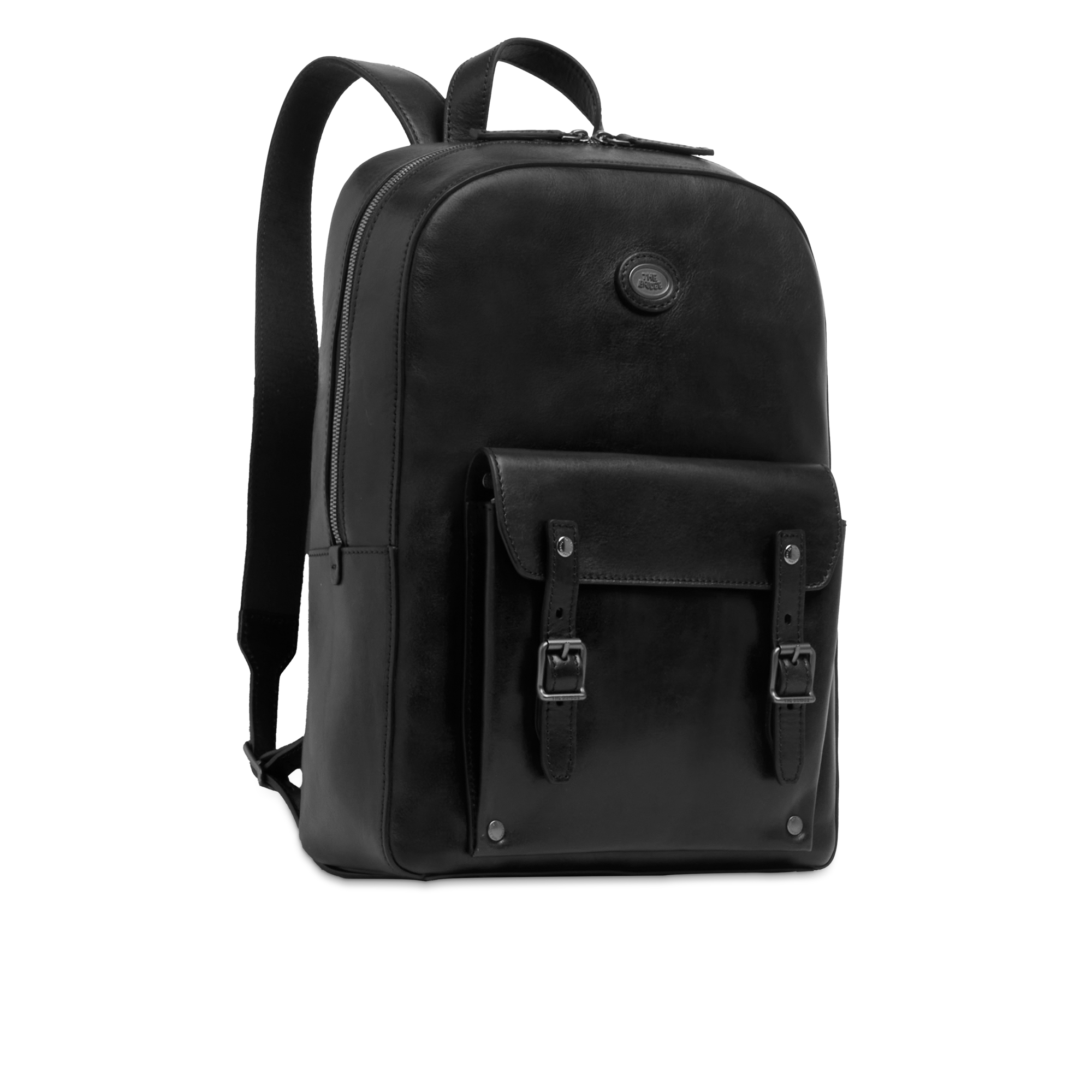 the-bridge-galileo-zaino-in-pelle-porta-pc-uomo-una-zip-nero-rutenio image 2