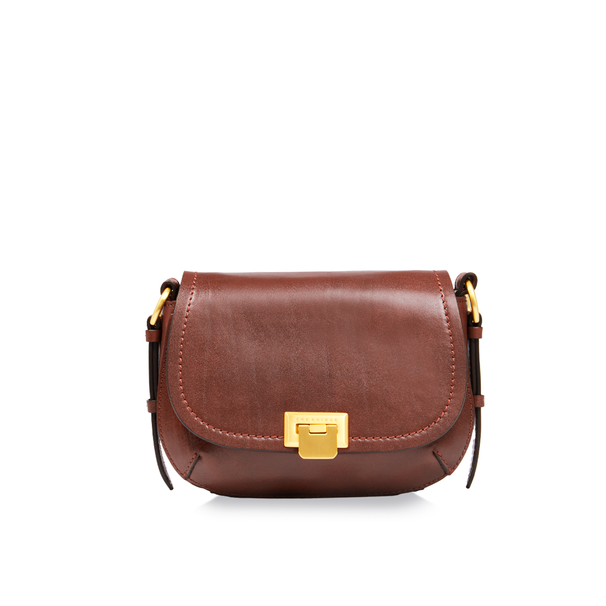 the-bridge-federica-borsa-a-tracolla-in-pelle-marrone-oro image 1