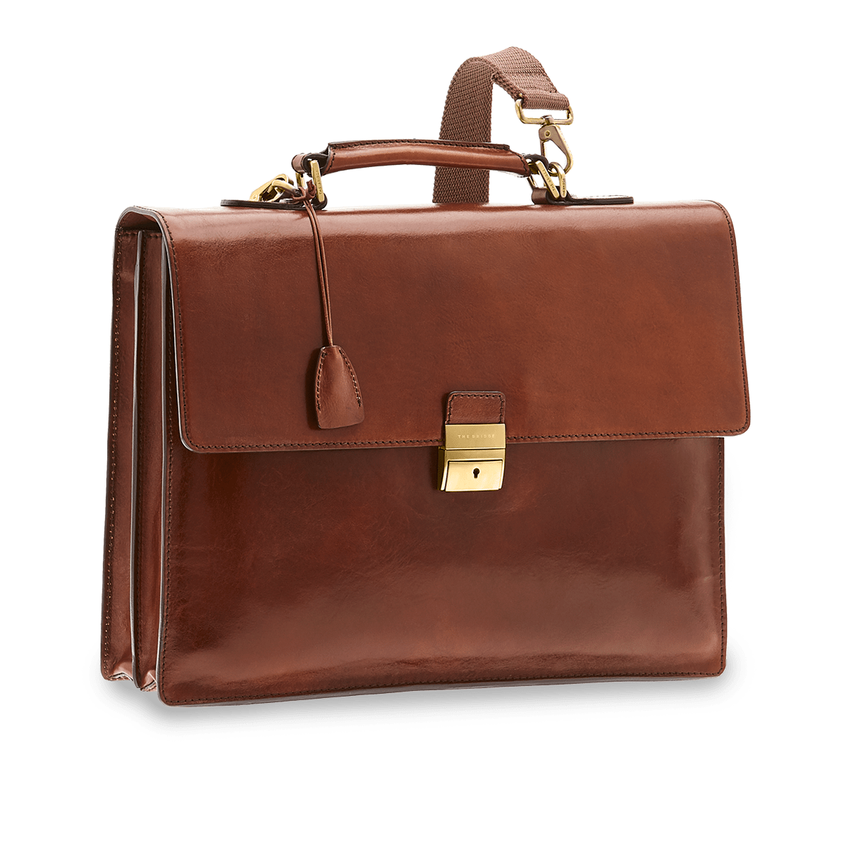 the-bridge-cartella-uomo-in-pelle-porta-pc-con-tracolla-marrone-oro image 1