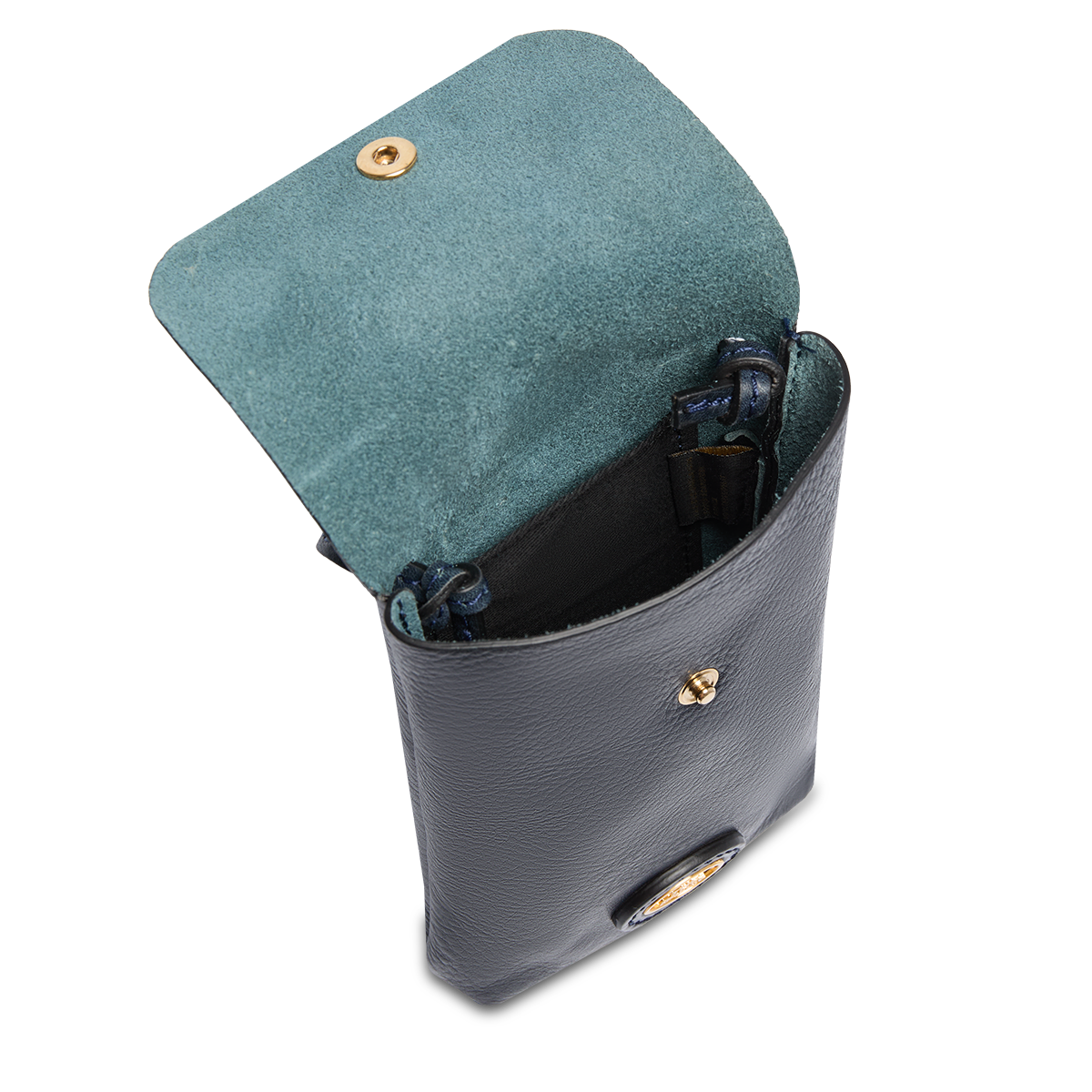 the-bridge-custodia-telefono-in-pelle-blu-navy-oro image 2