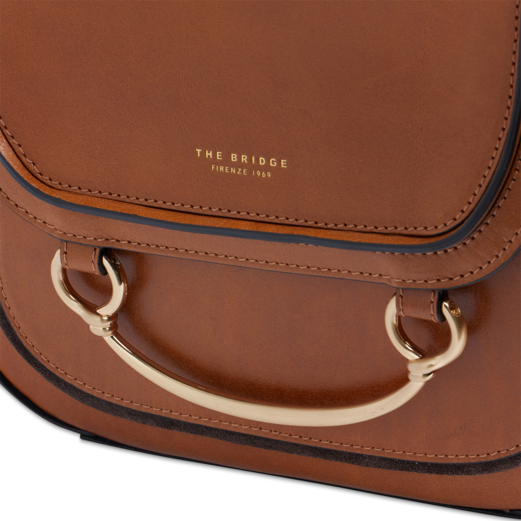 the-bridge-luce-borsa-in-pelle-donna-con-tracolla-cognac-oro image 5