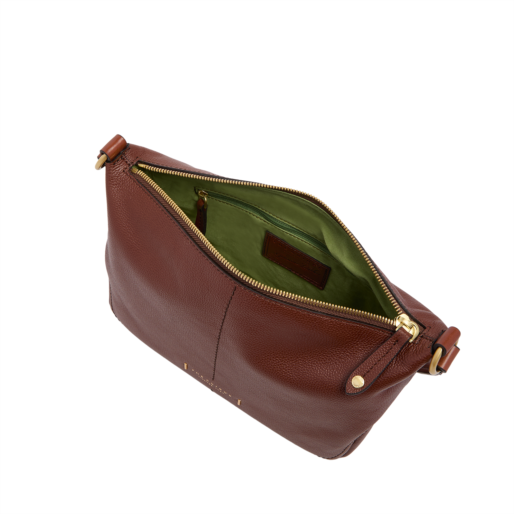 the-bridge-letizia-ss26-borsa-tracolla-pelle-stampata-marrone-oro image 4