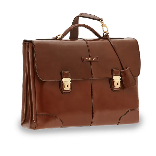 the-bridge-cartella-uomo-in-pelle-porta-pc-con-tracolla-marrone-oro-2 image 1