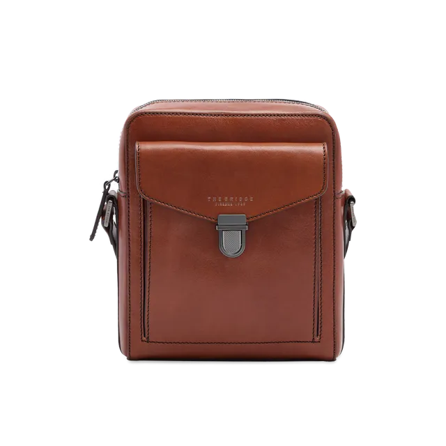 the-bridge-1980-borsa-tracolla-in-pelle-uomo-marrone image 1