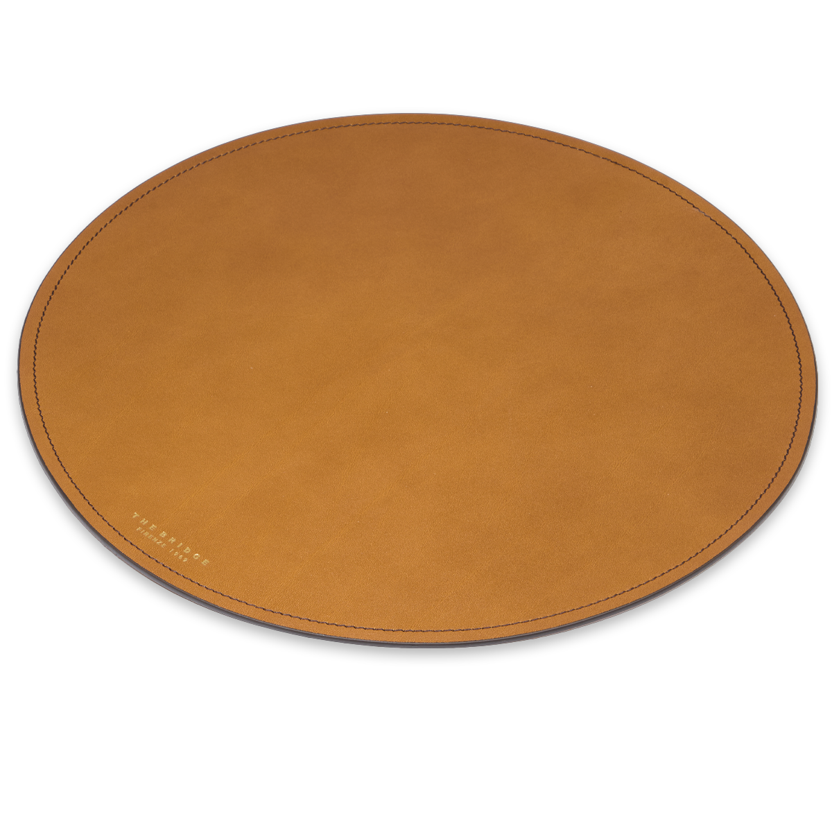 the-bridge-sottopiatti-in-pelle-cognac-oro-per-tavola-artigianale image 2
