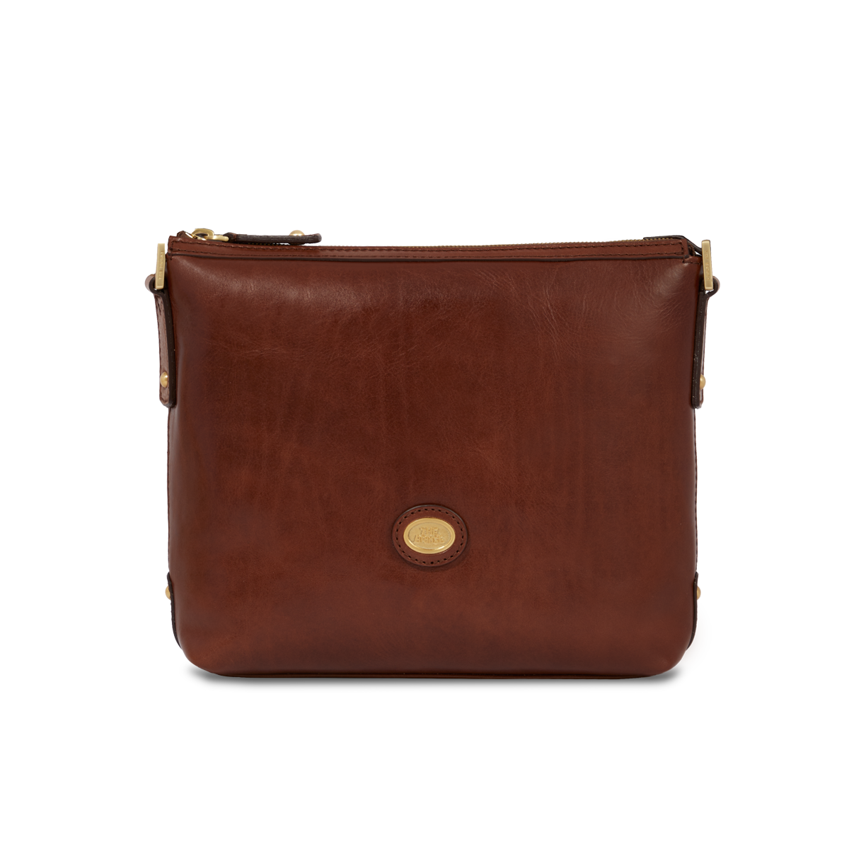 the-bridge-story-borsa-tracolla-donna-in-pelle-marrone-oro-con-zip image 1