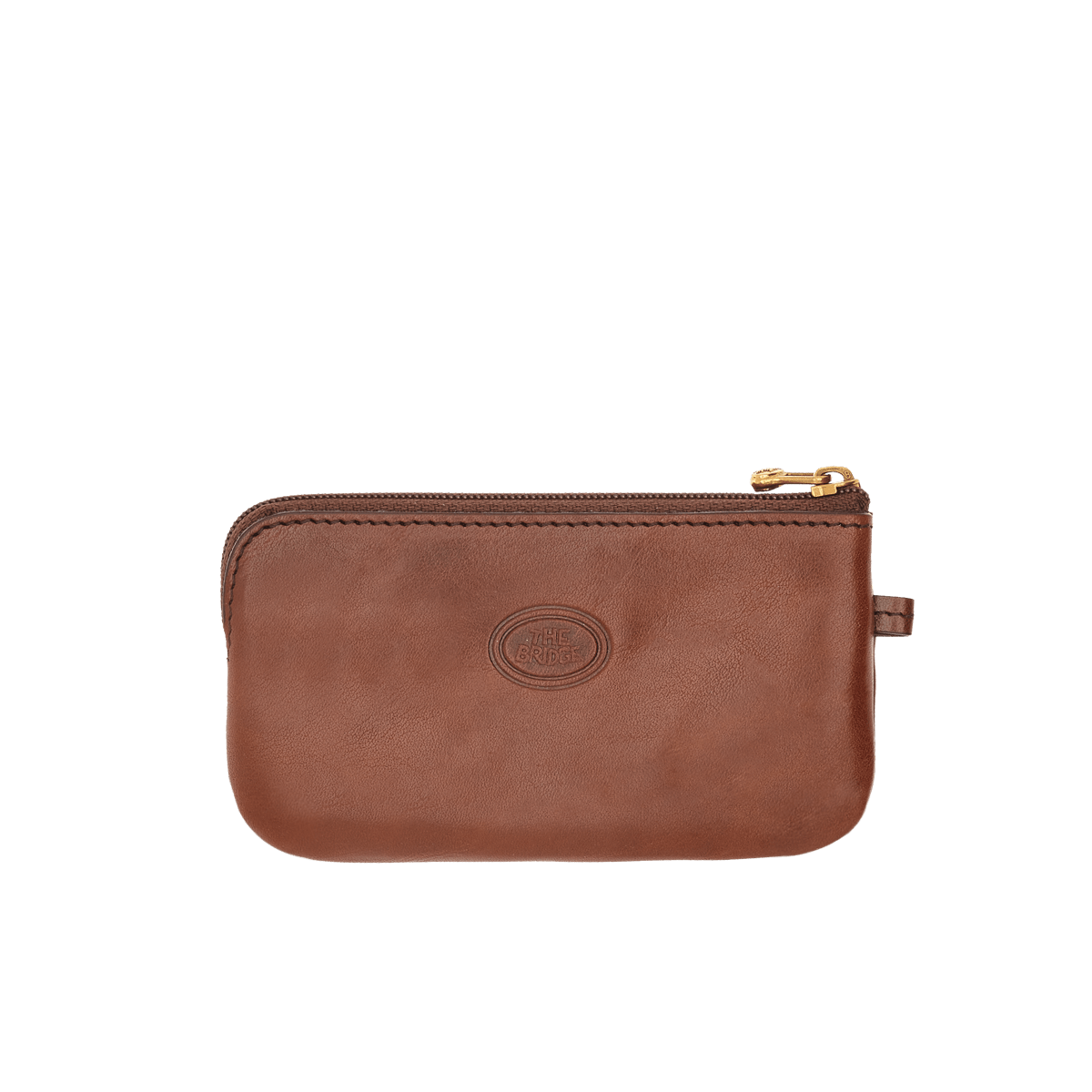 the-bridge-portachiavi-in-pelle-con-zip-marrone-oro image 1