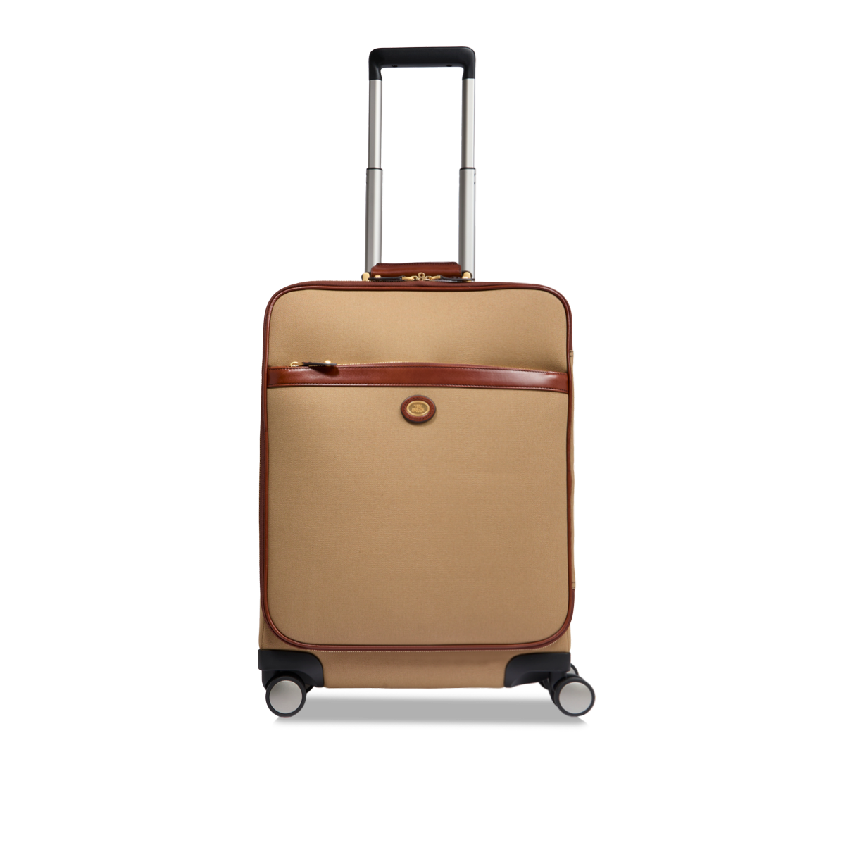 the-bridge-story-trolley-in-pelle-e-tessuto-naturale-marrone-oro image 1