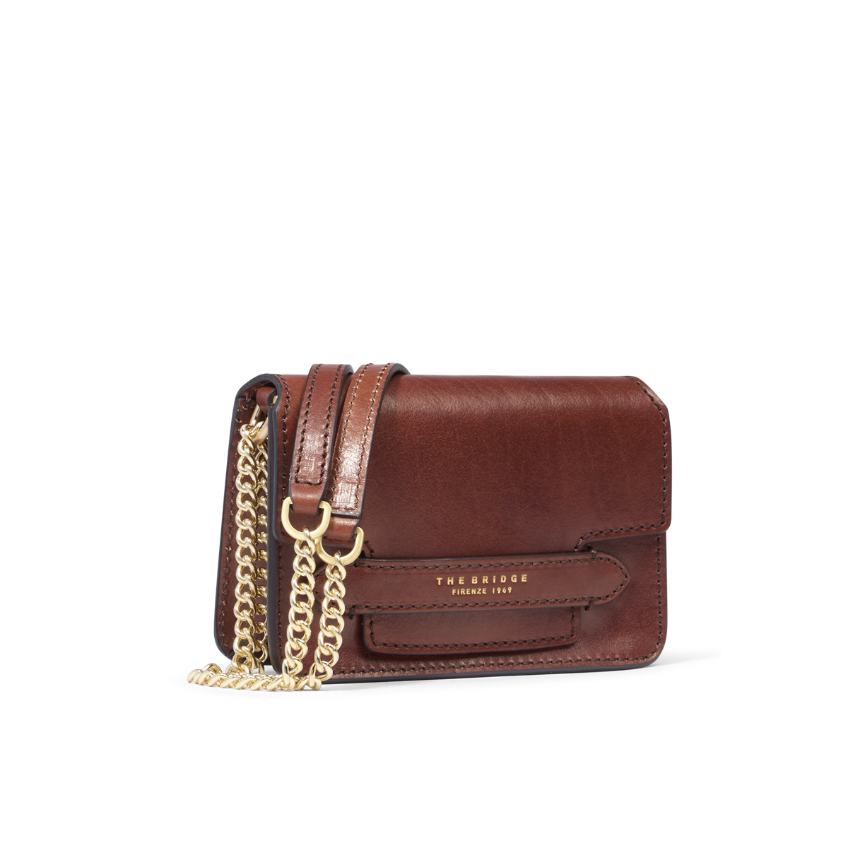 the-bridge-lucrezia-borsa-tracolla-in-pelle-con-catena-marrone image 2