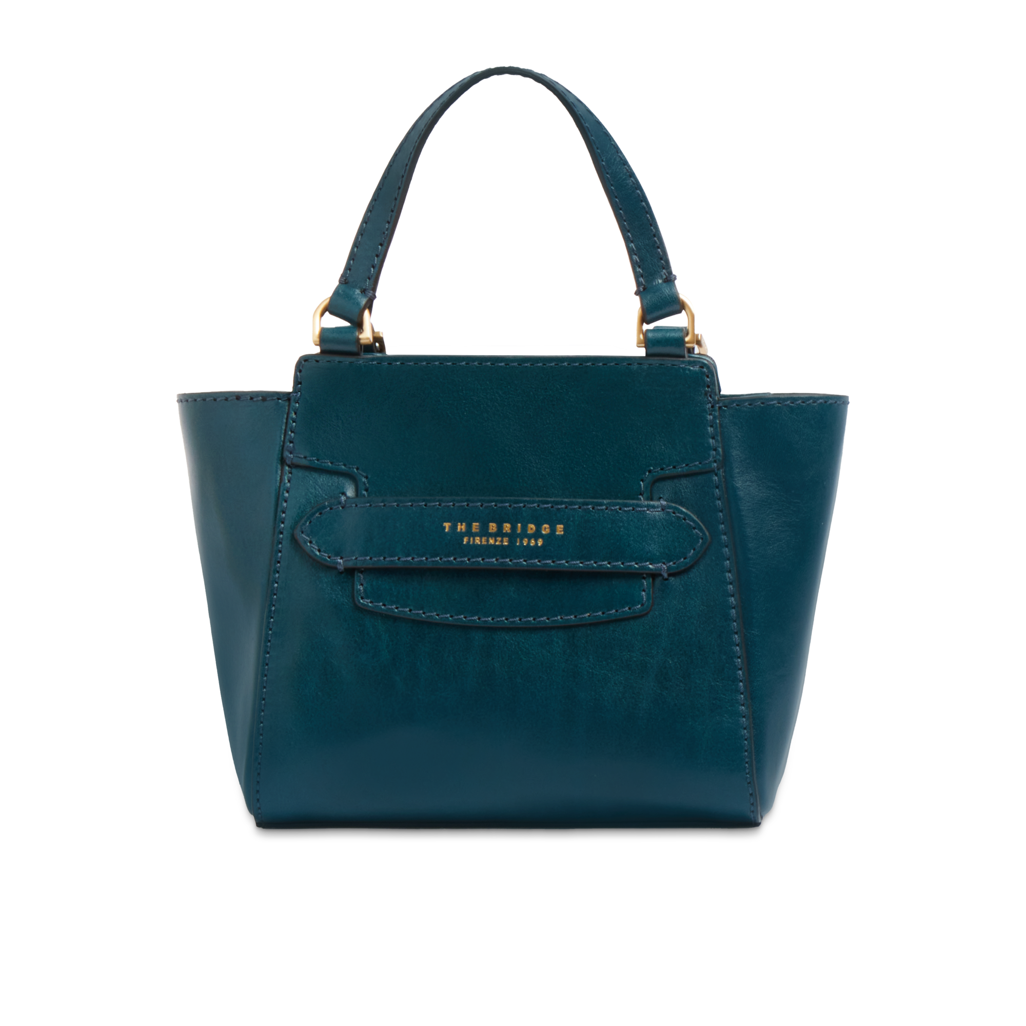 the-bridge-lucrezia-borsa-in-pelle-donna-con-tracolla-removibile-pavone-oro image 1