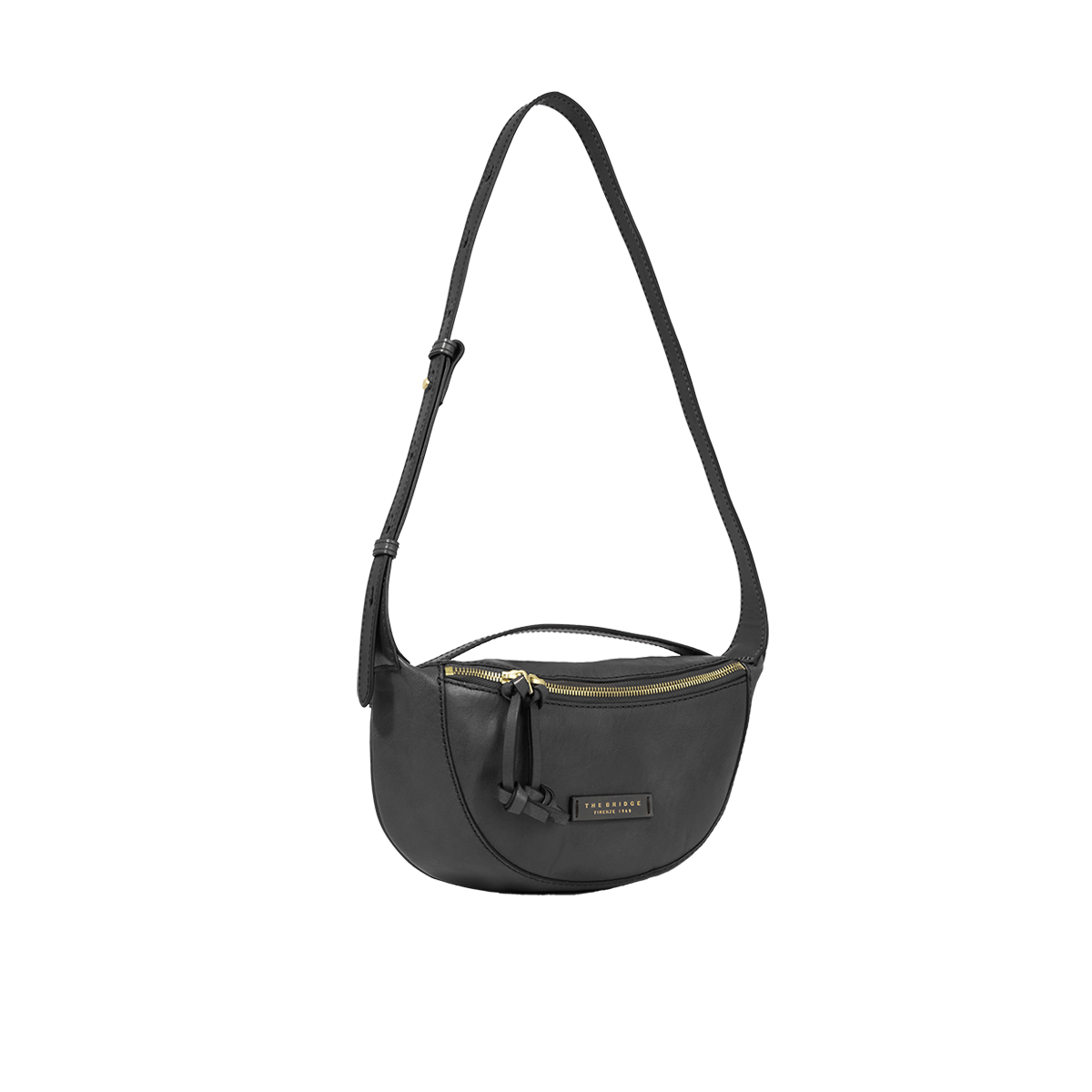 the-bridge-story-borsa-tracolla-small-in-pelle-nera-con-oro image 2