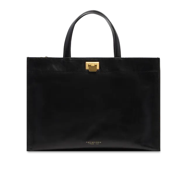 the-bridge-leila-borsa-a-mano-in-pelle-nera-grande-con-tracolla image 1