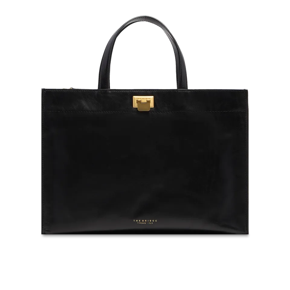 the-bridge-leila-borsa-a-mano-in-pelle-nera-grande-con-tracolla image 1