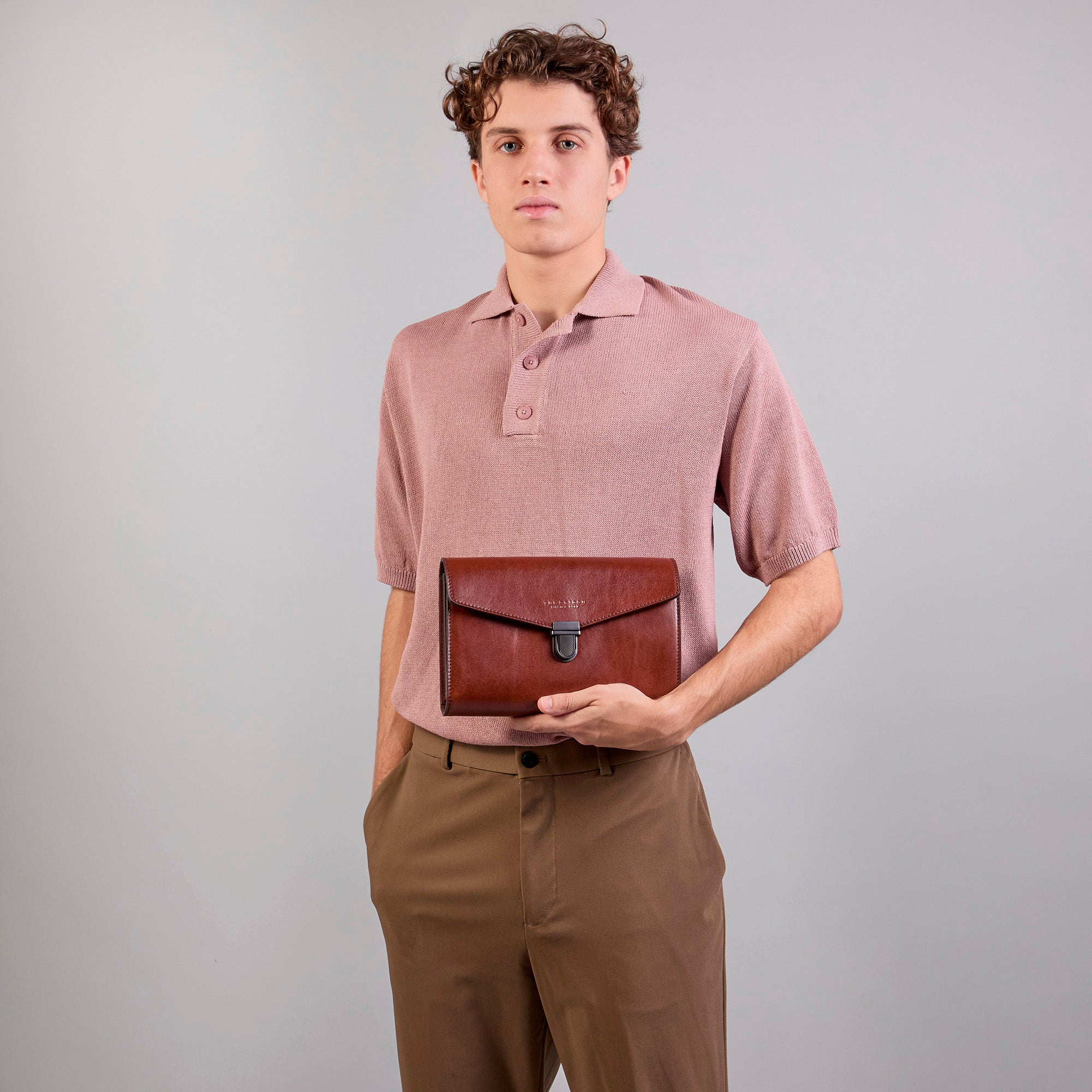 the-bridge-pochette-in-pelle-uomo-marrone-da-polso image 7
