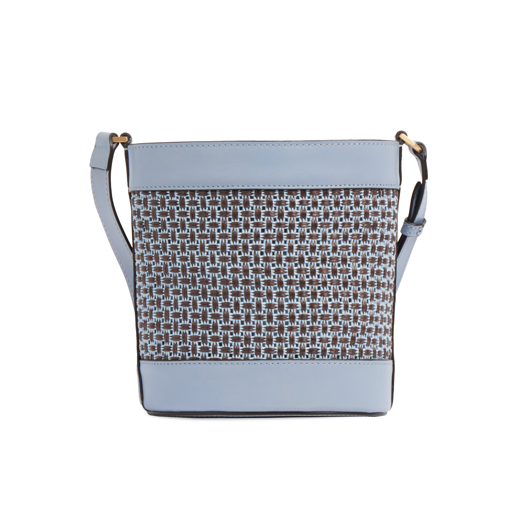 the-bridge-luna-borsa-secchiello-in-rafia-e-cotone-con-pelle-acqua-oro image 3
