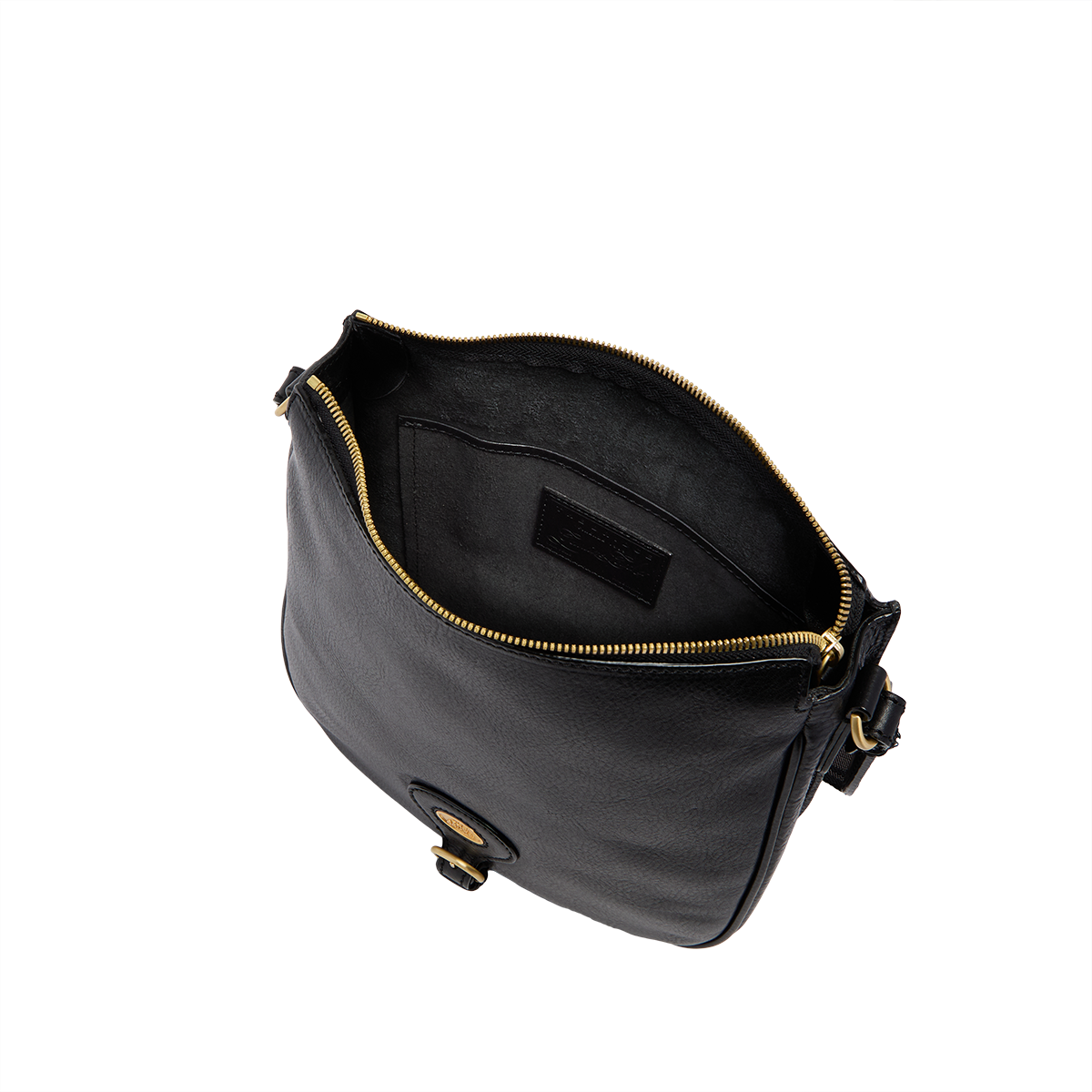 the-bridge-isadora-borsa-tracolla-donna-in-pelle-con-zip-nero-oro image 4