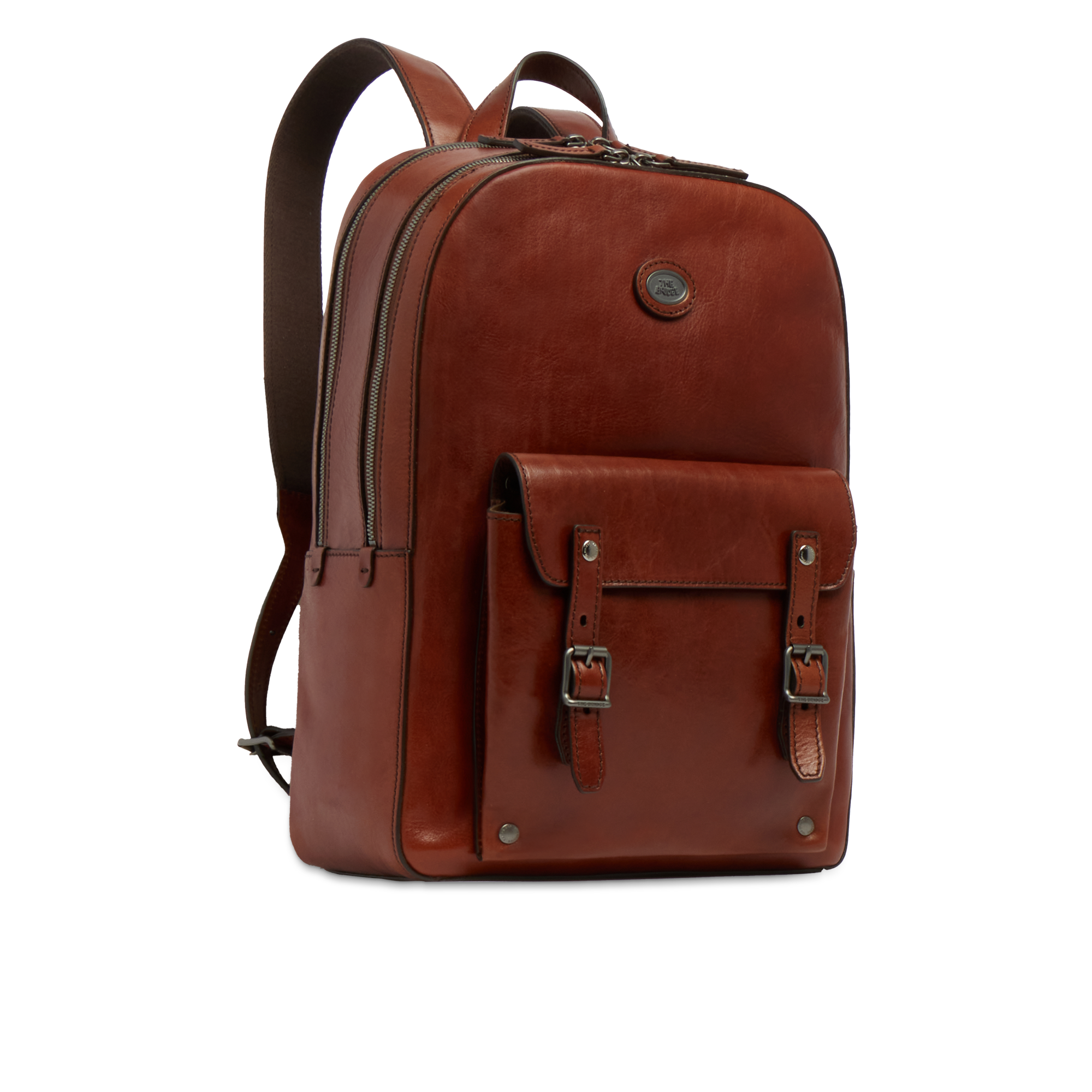the-bridge-zaino-pelle-uomo-porta-pc-due-zip-galileo-marrone-rutenio-scuro image 2