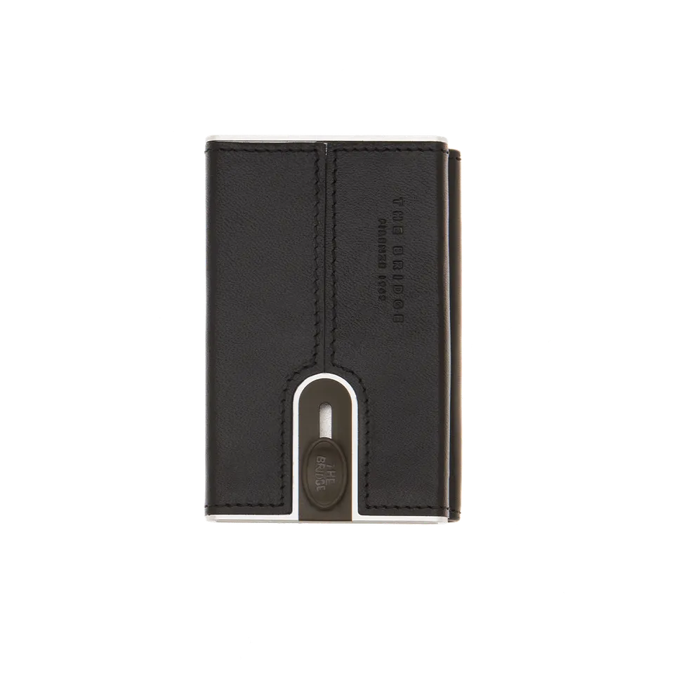 the-bridge-portacarte-in-pelle-a-scatto-con-protezione-rfid-nero-rutenio image 1