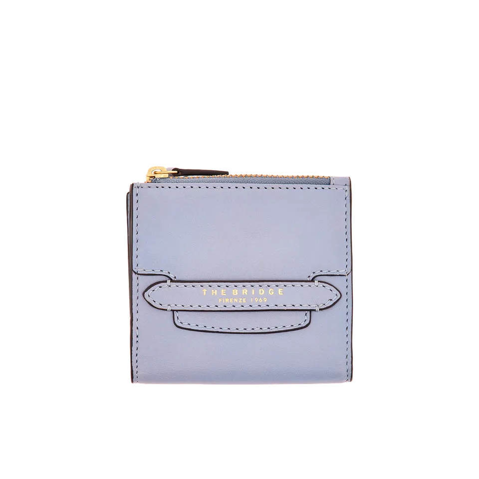 the-bridge-lucrezia-portafogli-in-pelle-donna-piccolo-azzurro-oro image 1