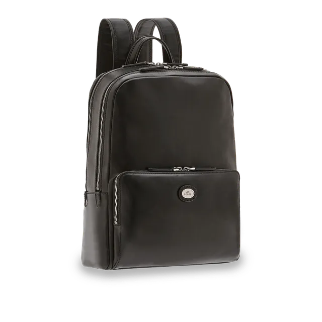 the-bridge-zaino-uomo-in-pelle-nero-porta-pc-a-due-zip image 1