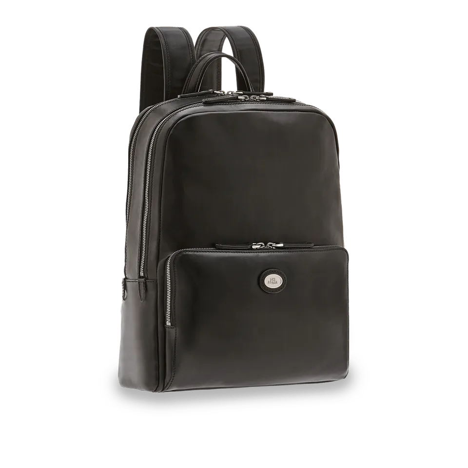 the-bridge-zaino-uomo-in-pelle-nero-porta-pc-a-due-zip image 1