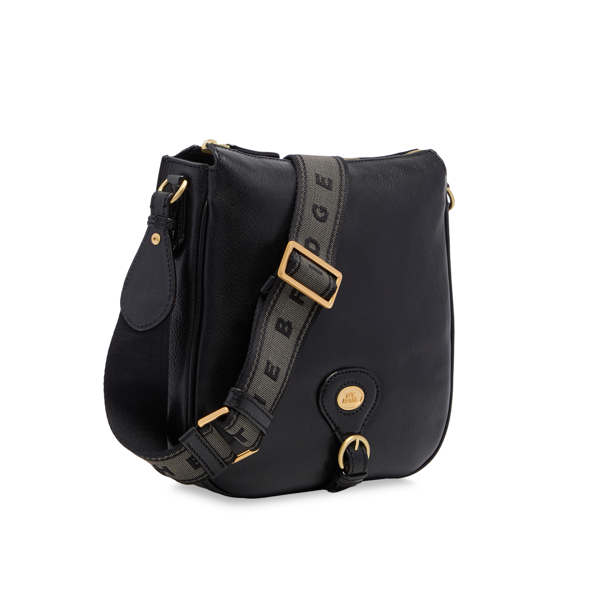 the-bridge-isadora-borsa-tracolla-donna-in-pelle-con-zip-nero-oro image 2