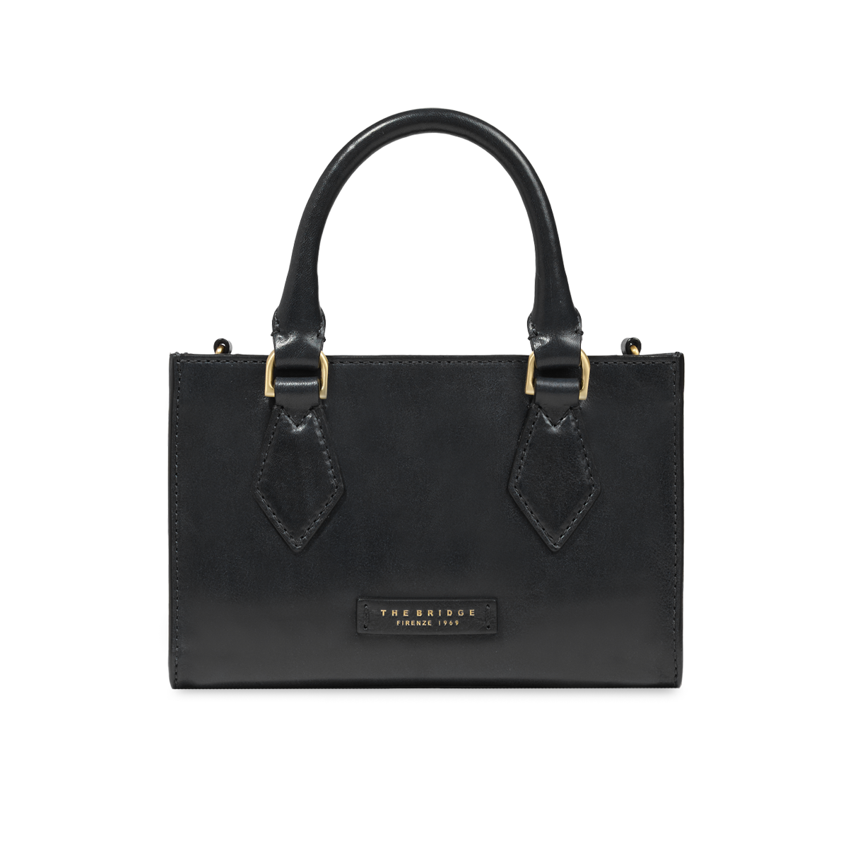 the-bridge-ida-borsa-a-mano-donna-in-pelle-nera-con-tracolla-removibile image 1
