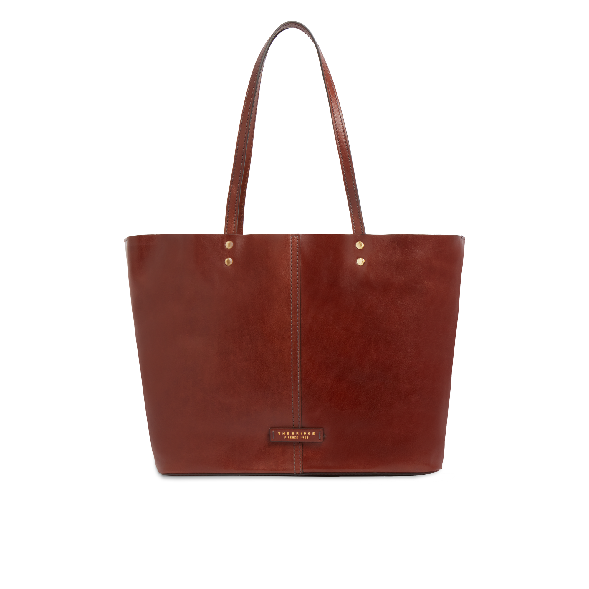 the-bridge-lisa-borsa-shopper-in-pelle-marrone-con-sacca-interna-removibile image 1