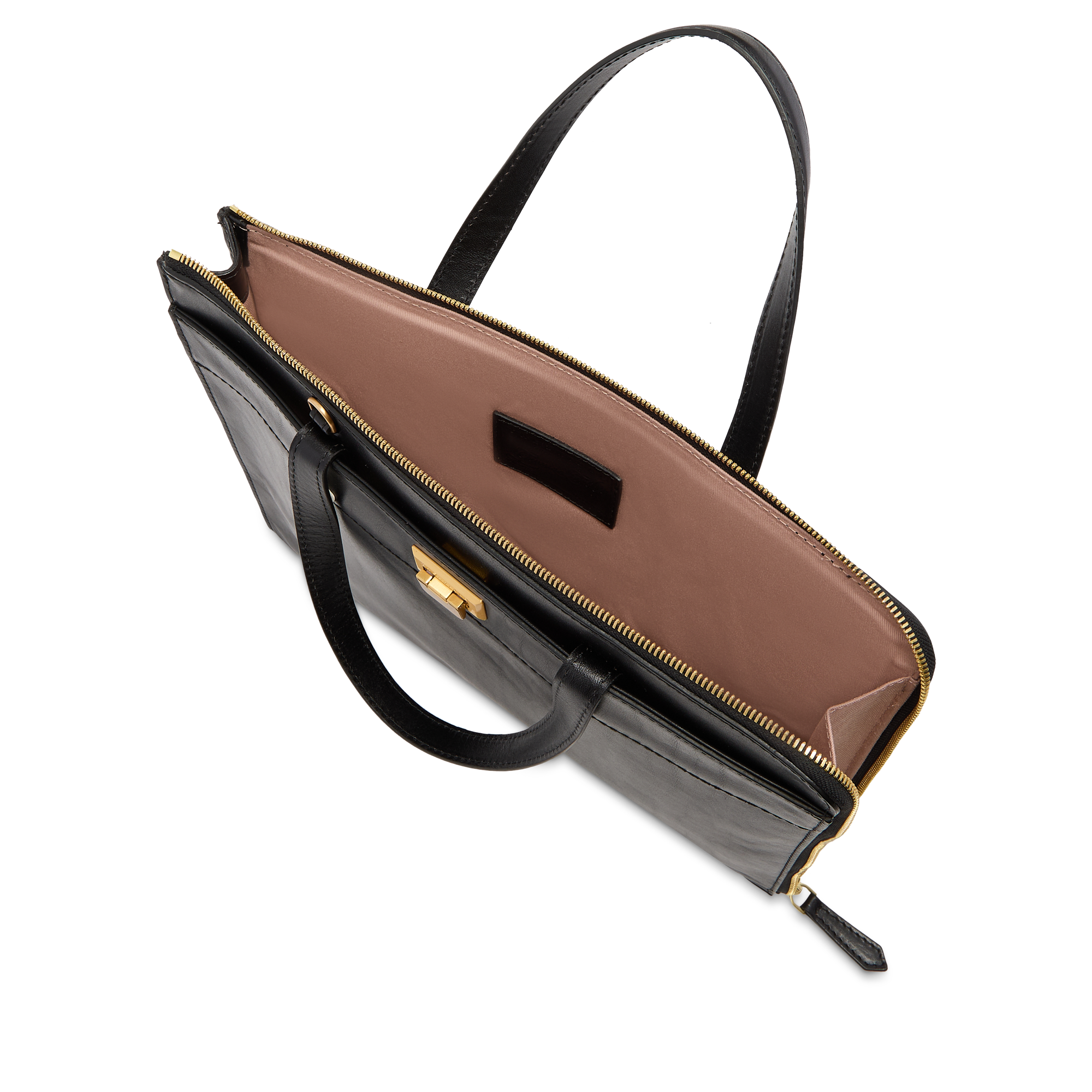 the-bridge-leila-cartella-in-pelle-donna-porta-pc-nero-oro image 4