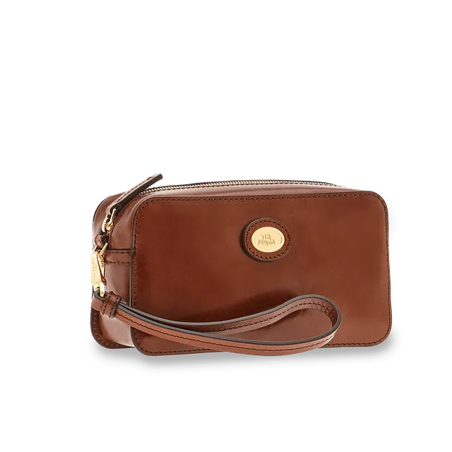 the-bridge-pochette-uomo-in-pelle-da-polso-marrone-oro image 1