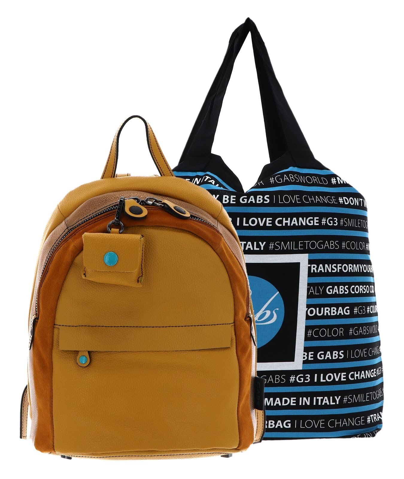 gabs-anja-hokusai-black-zaino-in-pelle-giallo-senape image 1