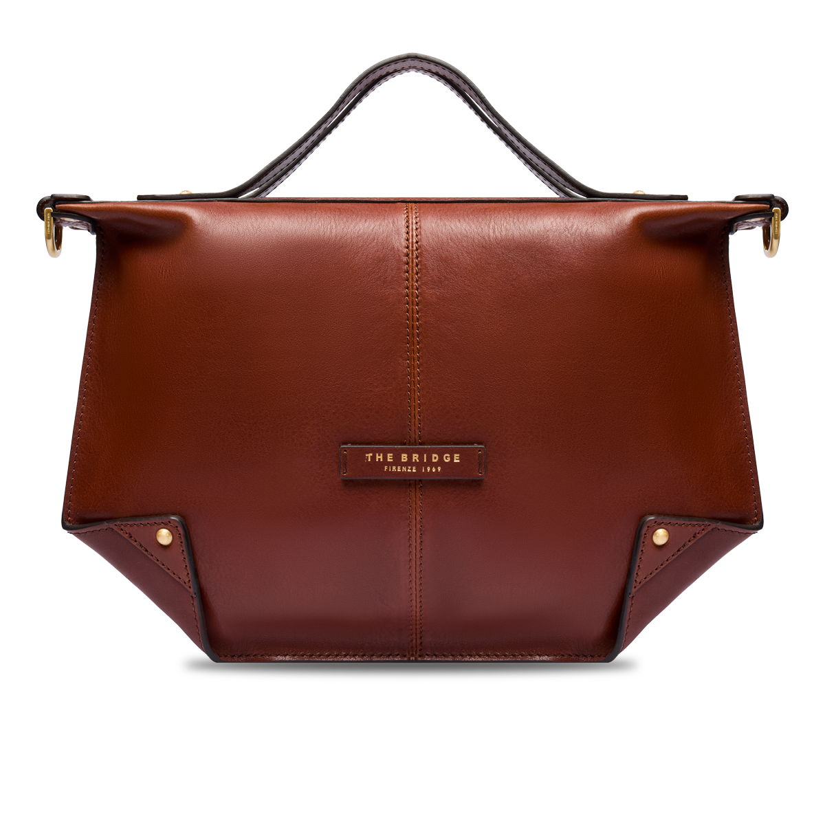 the-bridge-borsa-tracolla-donna-in-pelle-marrone-oro-taglia-m-con-zip image 1