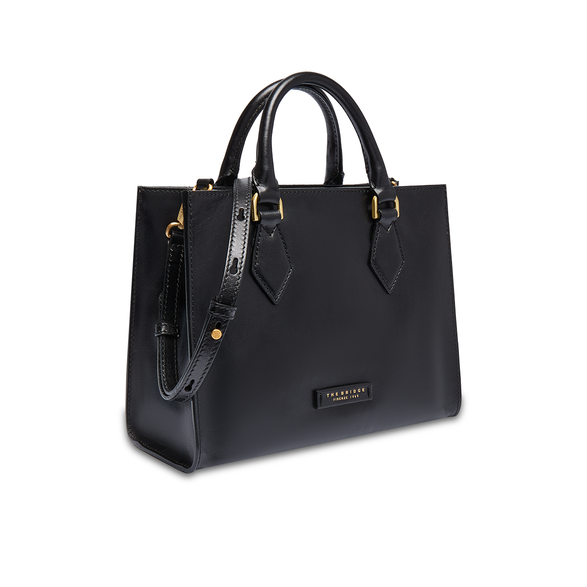 the-bridge-ida-borsa-a-mano-in-pelle-nera-con-tracolla-removibile image 2