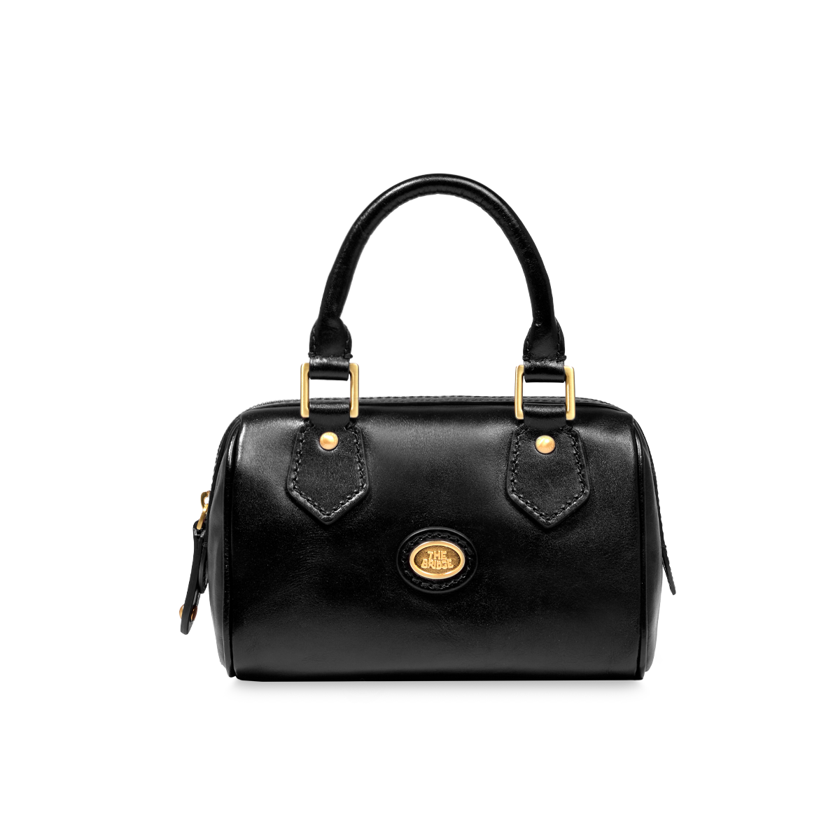the-bridge-bauletto-in-pelle-nero-con-oro-con-tracolla-removibile image 1