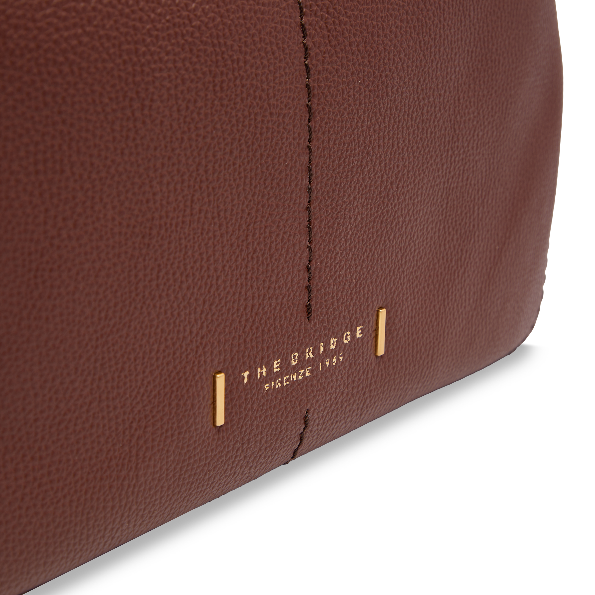 the-bridge-letizia-ss26-borsa-tracolla-pelle-stampata-marrone-oro image 5