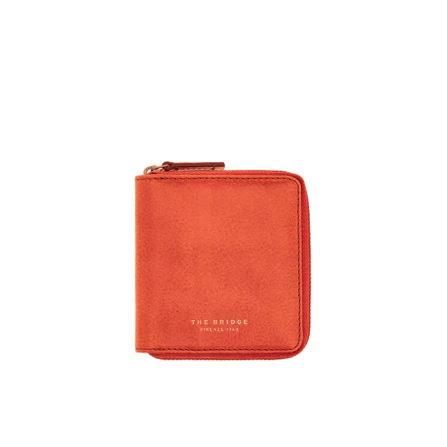 the-bridge-portafogli-in-pelle-uomo-cognac-con-zip-lupo image 1